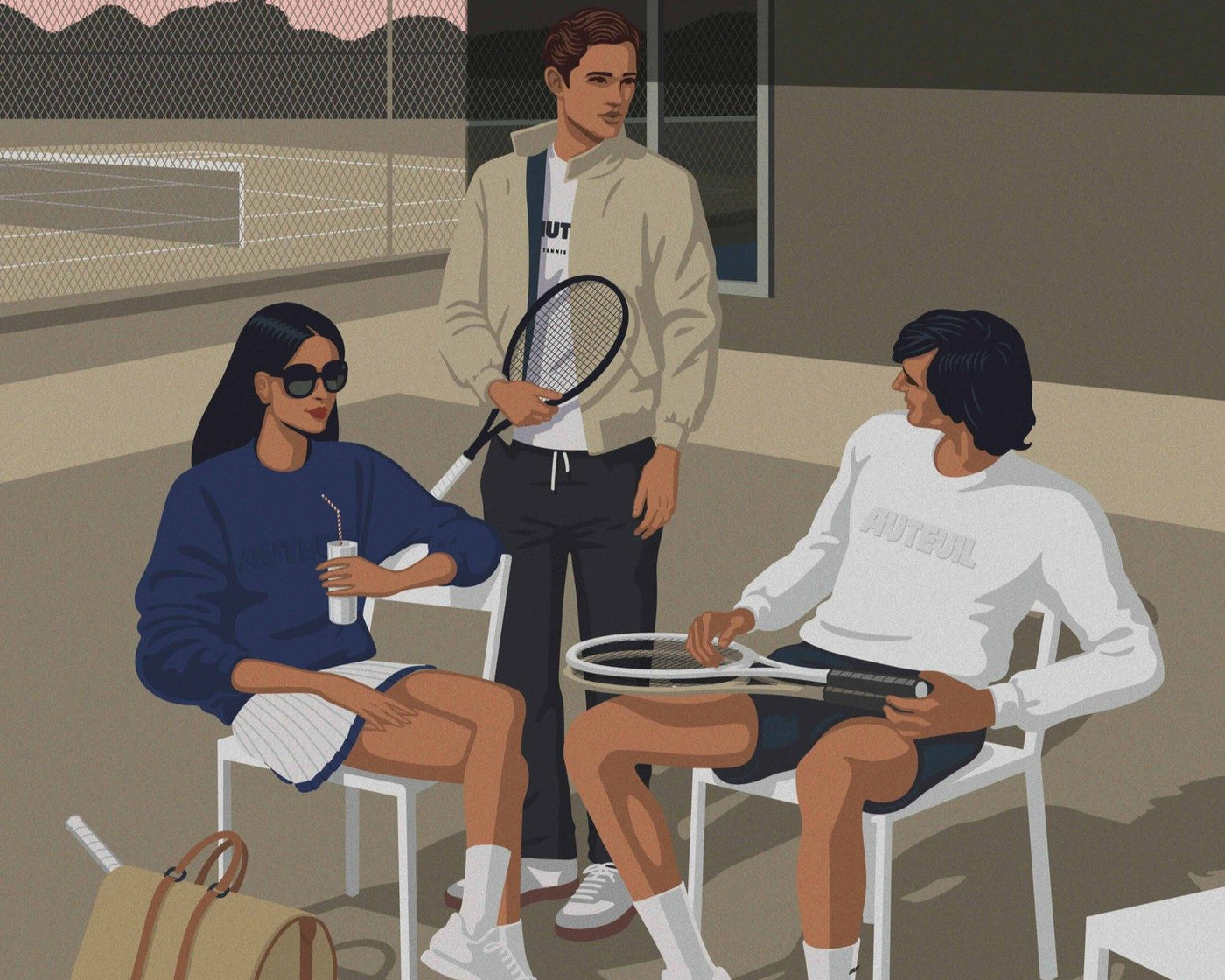 find tennis polo shirts, tennis shorts, tennis dresses, tee shirts, sweat shirts pants caps and socks at auteuil for competition tennis and at the club house 