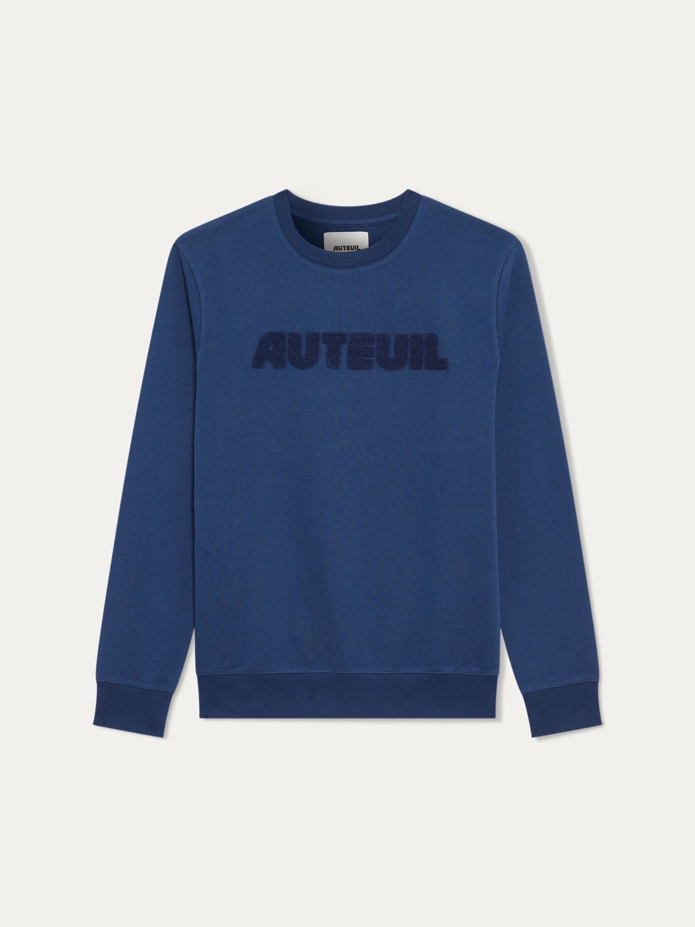 Find the Auteuil blue Auteuil sweatshirt, 100% organic cotton, comfortable and stylish for tennis, clubhouse and sportswear.